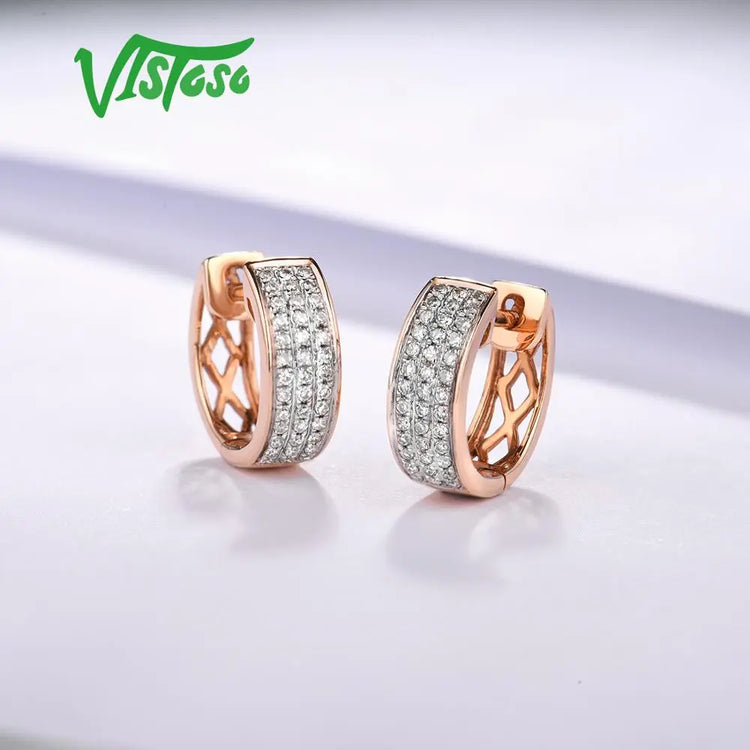 VISTOSO 14K 585 Rose Gold Earrings For Lady Glamorous Elegant SparklinSPECIFICATIONSBrand Name: VISTOSOMain Stone: DiamondWhite Diamond Color: GDiamond Shape: ROUND SHAPEDiamond Cut: ExcellentDiamond Carat Weight: 0.23ctsDiamond ClaritJewelry CirclesJewelry CirclesLady Glamorous Elegant Sparkling Diamond Earrings Luxury Wedding Engagement Fine Jewelry