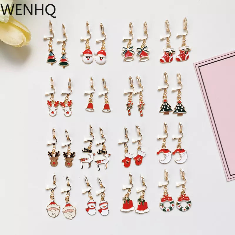WENHQ Hot Sale Simple Cute Christmas Clip on Earrings No Pierced Ear CSPECIFICATIONSBrand Name: WENHQMaterial: MetalMetals Type: Copper AlloyOrigin: Mainland ChinaGender: GirlsEarring Type: Clip EarringsShape\pattern: CartoonFine or FaJewelry CirclesJewelry CirclesPierced Ear Clips Girl Students Fashion Cuff Earrings Charm Jewelry