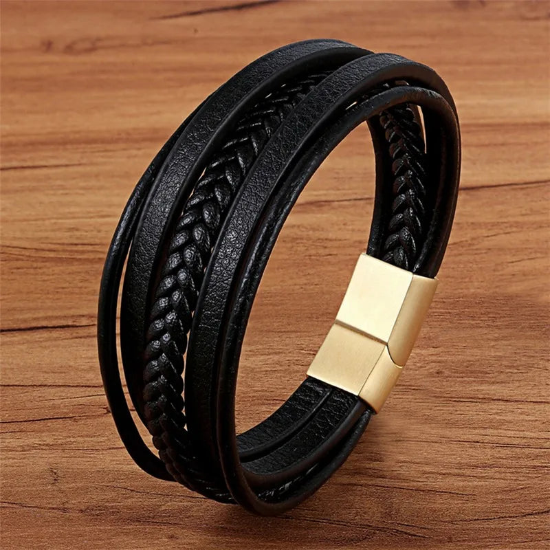 TYO Hot Sale Multilayer Braided Wrap Leather Bracelets For Men StainleSPECIFICATIONSBrand Name: TYOGender: MenMaterial: LeatherMetals Type: Stainless SteelBracelets Type: Charm BraceletsOrigin: Mainland ChinaCN: GuangdongChain Type: LeJewelry CirclesJewelry CirclesMen Stainless Steel Charm Magnetic Clasp Rock Handmade Bangles Gift