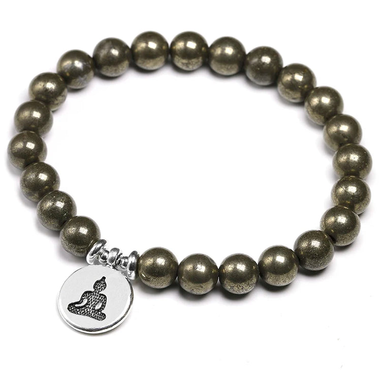 Natural Pyrite Bracelet Bracelet Charm Lotus Jewelry Energy Healing StSPECIFICATIONSBrand Name: YMORLGender: lovers&