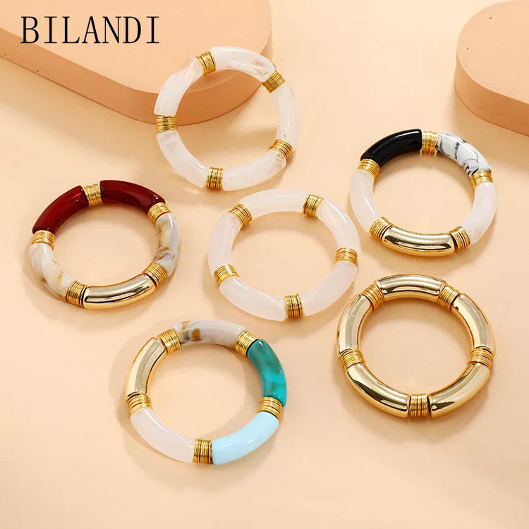 Bilandi Retro Style Stretch Bracelet For Women Female Hot Sale VintateSPECIFICATIONSBrand Name: bilandiOrigin: Mainland ChinaGender: WomenMetals Type: Zinc alloyBracelets Type: BanglesFine or Fashion: FashionStyle: TRENDYMaterial: MetaJewelry CirclesJewelry CirclesWomen Female Hot Sale Vintate Temperament Resin Acrylic Bracelet Modern Jewelry