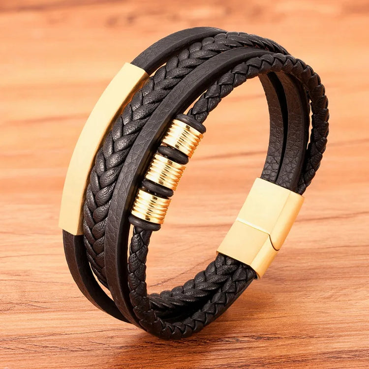 TYO Hot Sale Multilayer Braided Wrap Leather Bracelets For Men StainleSPECIFICATIONSBrand Name: TYOGender: MenMaterial: LeatherMetals Type: Stainless SteelBracelets Type: Charm BraceletsOrigin: Mainland ChinaCN: GuangdongChain Type: LeJewelry CirclesJewelry CirclesMen Stainless Steel Charm Magnetic Clasp Rock Handmade Bangles Gift