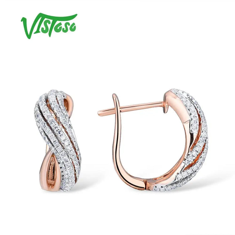 VISTOSO Gold Earrings For Women 14K 585 Rose Gold Sparkling Luxury DiaSPECIFICATIONSBrand Name: VISTOSOOrigin: Mainland ChinaCertificate: YESMain Stone: DiamondDiamond Cut: ExcellentWhite Diamond Color: GDiamond Clarity: SI2Diamond ShaJewelry CirclesJewelry CirclesWomen 14K 585 Rose Gold Sparkling Luxury Diamond Wedding Band Engagement Trendy Fine Jewelry