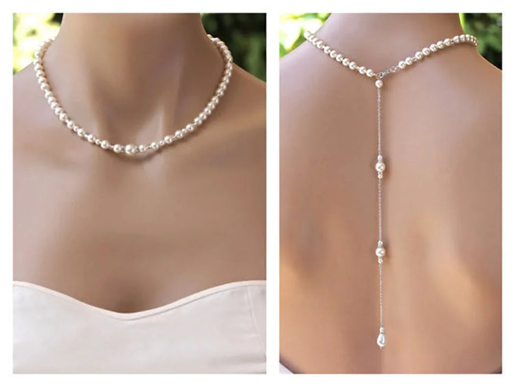 2019 New Simulated Pearl Backdrop Necklaces Back Chain Jewelry For WomSPECIFICATIONSBrand Name: NoneMetals Type: Zinc alloyMetals Type: Copper AlloyOrigin: Mainland ChinaNecklace Type: Chains NecklacesMaterial: MetalGender: WomenFunctiJewelry CirclesJewelry CirclesSimulated Pearl Backdrop Necklaces Back Chain Jewelry