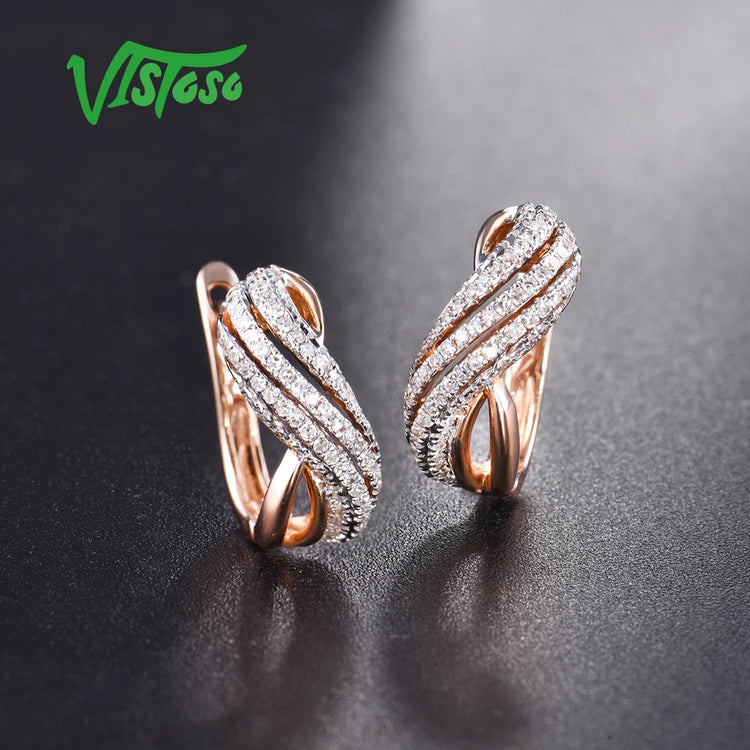 VISTOSO Gold Earrings For Women 14K 585 Rose Gold Sparkling Luxury DiaSPECIFICATIONSBrand Name: VISTOSOOrigin: Mainland ChinaCertificate: YESMain Stone: DiamondDiamond Cut: ExcellentWhite Diamond Color: GDiamond Clarity: SI2Diamond ShaJewelry CirclesJewelry CirclesWomen 14K 585 Rose Gold Sparkling Luxury Diamond Wedding Band Engagement Trendy Fine Jewelry