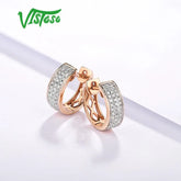 VISTOSO 14K 585 Rose Gold Earrings For Lady Glamorous Elegant SparklinSPECIFICATIONSBrand Name: VISTOSOMain Stone: DiamondWhite Diamond Color: GDiamond Shape: ROUND SHAPEDiamond Cut: ExcellentDiamond Carat Weight: 0.23ctsDiamond ClaritJewelry CirclesJewelry CirclesLady Glamorous Elegant Sparkling Diamond Earrings Luxury Wedding Engagement Fine Jewelry