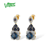 VISTOSO Gold Earrings For Women Pure 14K 585 Yellow Gold Sparkling DiaSPECIFICATIONSBrand Name: VISTOSOMetals Type: Yellow GoldMetal Stamp: 14kOrigin: Mainland ChinaMain Stone: TopazOccasion: PartyCertificate Type: GDTCSide Stone: DiamJewelry CirclesJewelry CirclesWomen Pure 14K 585 Yellow Gold Sparkling Diamond London Blue Topaz Sapphire Drop Earrings Fine Jewelry