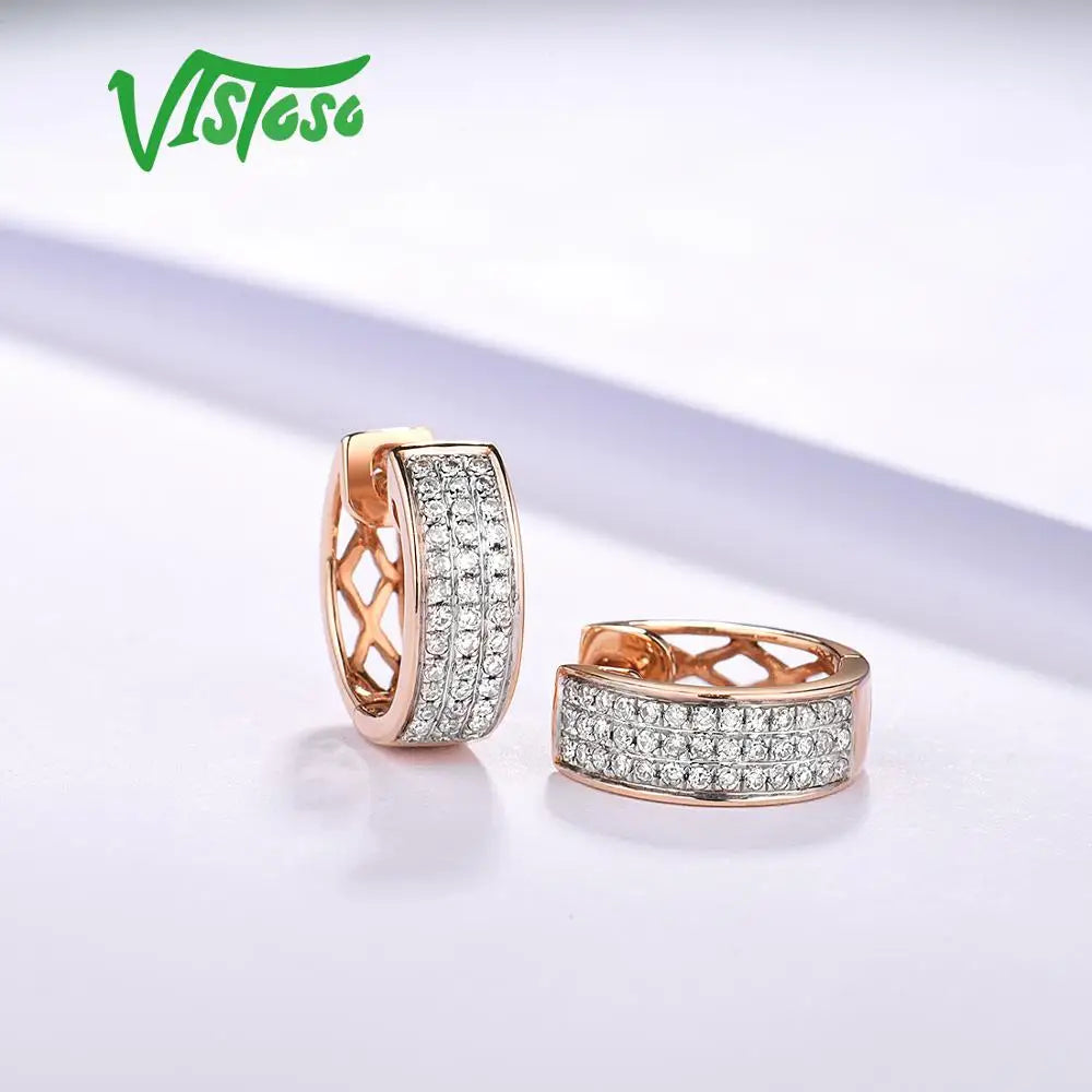 VISTOSO 14K 585 Rose Gold Earrings For Lady Glamorous Elegant SparklinSPECIFICATIONSBrand Name: VISTOSOMain Stone: DiamondWhite Diamond Color: GDiamond Shape: ROUND SHAPEDiamond Cut: ExcellentDiamond Carat Weight: 0.23ctsDiamond ClaritJewelry CirclesJewelry CirclesLady Glamorous Elegant Sparkling Diamond Earrings Luxury Wedding Engagement Fine Jewelry