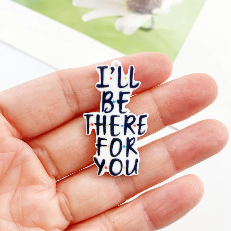 10PCS Classic Friends Acrylic Pendant Charms Plastic 22MM I&