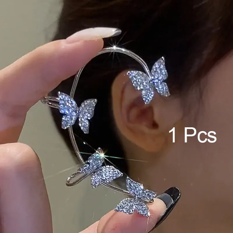 1 Pc Hot Sale Sweet Inlay Zircon Moon Star Ear Bones Clip Women&