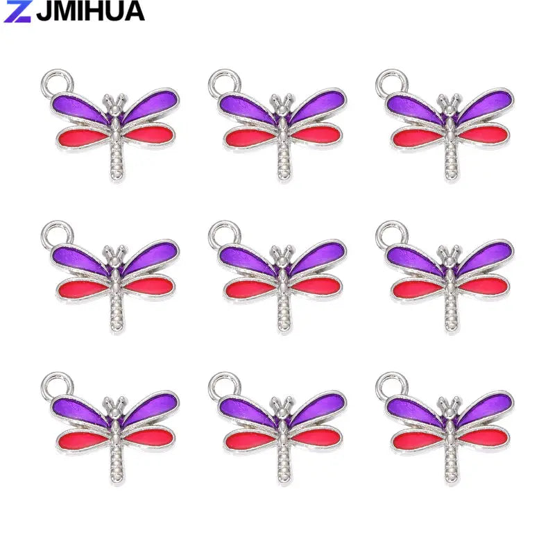 15PCS Enamel Colorful Dragonfly Charms Pendant Supplies For DIY HandmaSPECIFICATIONSBrand Name: ZJMIHUAOrigin: Mainland ChinaMetals Type: Zinc alloyCharms Type: AnimalsFine or Fashion: FashionModel Number: Charms DYD250Material: MetalSJewelry CirclesJewelry CirclesDIY Handmade Earrings Bracelets Jewelry Making Findings Accessories