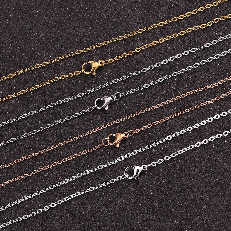 10pcs Stainless Steel Link Black Plated 18K Gold Chains Necklaces DIY SPECIFICATIONSBrand Name: AiovloMetals Type: Stainless SteelOrigin: Mainland ChinaCN: GuangdongNecklace Type: Chains NecklacesMaterial: MetalGender: UnisexFunction: Jewelry CirclesJewelry Circles10pcs Stainless Steel Link Black Plated 18K Gold Chains Necklaces DIY Jewelry Cuban Chains Suit Wholesale Bulk Sale Materials