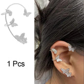 1 Pc Hot Sale Sweet Inlay Zircon Moon Star Ear Bones Clip Women&