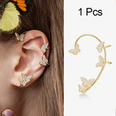 1 Pc Hot Sale Sweet Inlay Zircon Moon Star Ear Bones Clip Women&