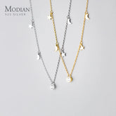 Modian 925 Sterling Silver Star And Moon Chain Sparkling Starry Link CSPECIFICATIONSBrand Name: ModianItem Weight: -Origin: Mainland ChinaCertificate: YESMain Stone: ZirconMetals Type: silverMetal Stamp: 925,SterlingGender: WomenNecklaJewelry CirclesJewelry CirclesMoon Chain Sparkling Starry Link Chain Pendant Necklaces