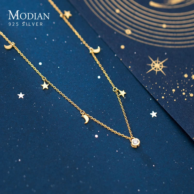 Modian 925 Sterling Silver Star And Moon Chain Sparkling Starry Link CSPECIFICATIONSBrand Name: ModianItem Weight: -Origin: Mainland ChinaCertificate: YESMain Stone: ZirconMetals Type: silverMetal Stamp: 925,SterlingGender: WomenNecklaJewelry CirclesJewelry CirclesMoon Chain Sparkling Starry Link Chain Pendant Necklaces