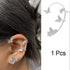 1 Pc Hot Sale Sweet Inlay Zircon Moon Star Ear Bones Clip Women&