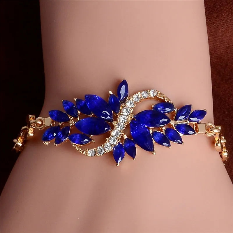 Trendy New Women Gold Filled 5 Colors CZ  Austrian Crystal Bracelets