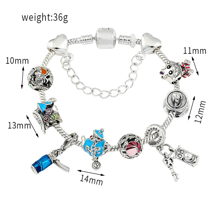 Disney Stitch Charm Bracelet Cartoon Lilo & Stitch Inspired Bracelet DSPECIFICATIONSBrand Name: DisneyGender: WomenMaterial: MetalMetals Type: Zinc alloyBracelets Type: Charm BraceletsOrigin: Mainland ChinaCN: ZhejiangChain Type: SnakeJewelry CirclesJewelry CirclesDisney Stitch Charm Bracelet Cartoon Lilo & Stitch Inspired Bracelet DIY Stitch Pendant Beads Bangle