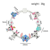 Disney Stitch Charm Bracelet Cartoon Lilo & Stitch Inspired Bracelet DSPECIFICATIONSBrand Name: DisneyGender: WomenMaterial: MetalMetals Type: Zinc alloyBracelets Type: Charm BraceletsOrigin: Mainland ChinaCN: ZhejiangChain Type: SnakeJewelry CirclesJewelry CirclesDisney Stitch Charm Bracelet Cartoon Lilo & Stitch Inspired Bracelet DIY Stitch Pendant Beads Bangle