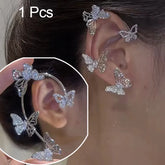 1 Pc Hot Sale Sweet Inlay Zircon Moon Star Ear Bones Clip Women&