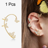 1 Pc Hot Sale Sweet Inlay Zircon Moon Star Ear Bones Clip Women&