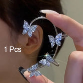 1 Pc Hot Sale Sweet Inlay Zircon Moon Star Ear Bones Clip Women&