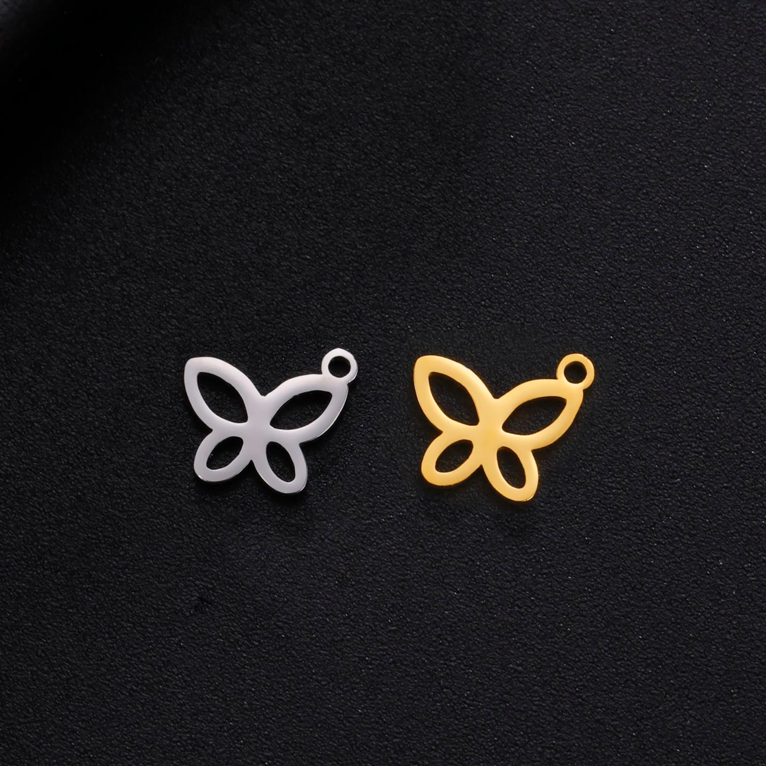 5PCS Butterfly Pendant Charm Earrings Necklace Stainless Steel Women&