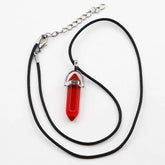 Natural Agate Glass Hexagonal Column Point Leather Cord Necklace PendaSPECIFICATIONSBrand Name: NoneMetals Type: Stainless SteelOrigin: Mainland ChinaCN: ZhejiangNecklace Type: Chains NecklacesMaterial: glassGender: lovers&