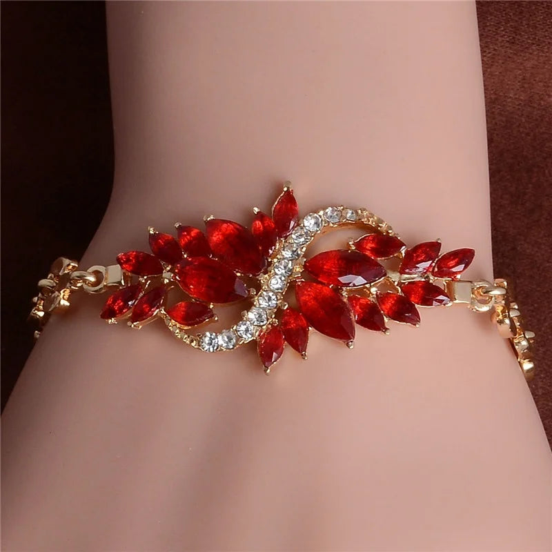 Trendy New Women Gold Filled 5 Colors CZ  Austrian Crystal Bracelets