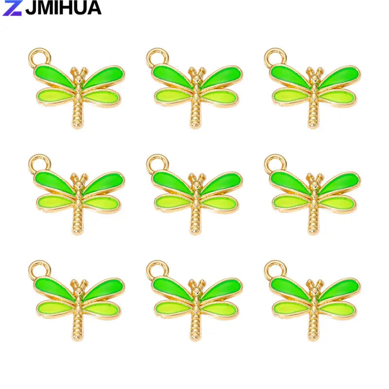 15PCS Enamel Colorful Dragonfly Charms Pendant Supplies For DIY HandmaSPECIFICATIONSBrand Name: ZJMIHUAOrigin: Mainland ChinaMetals Type: Zinc alloyCharms Type: AnimalsFine or Fashion: FashionModel Number: Charms DYD250Material: MetalSJewelry CirclesJewelry CirclesDIY Handmade Earrings Bracelets Jewelry Making Findings Accessories