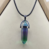 Natural Agate Glass Hexagonal Column Point Leather Cord Necklace PendaSPECIFICATIONSBrand Name: NoneMetals Type: Stainless SteelOrigin: Mainland ChinaCN: ZhejiangNecklace Type: Chains NecklacesMaterial: glassGender: lovers&