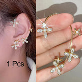 1 Pc Hot Sale Sweet Inlay Zircon Moon Star Ear Bones Clip Women&