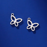 5PCS Butterfly Pendant Charm Earrings Necklace Stainless Steel Women&