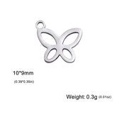 5PCS Butterfly Pendant Charm Earrings Necklace Stainless Steel Women&